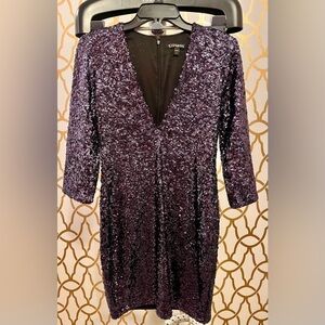 Express Navy Blue Sequin Dress Size 6